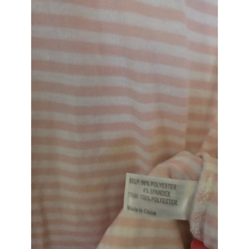Lane Bryant Pink White Striped Crochet Lace Trim Knit Top Plus Size 22/24 - Picture 5 of 6
